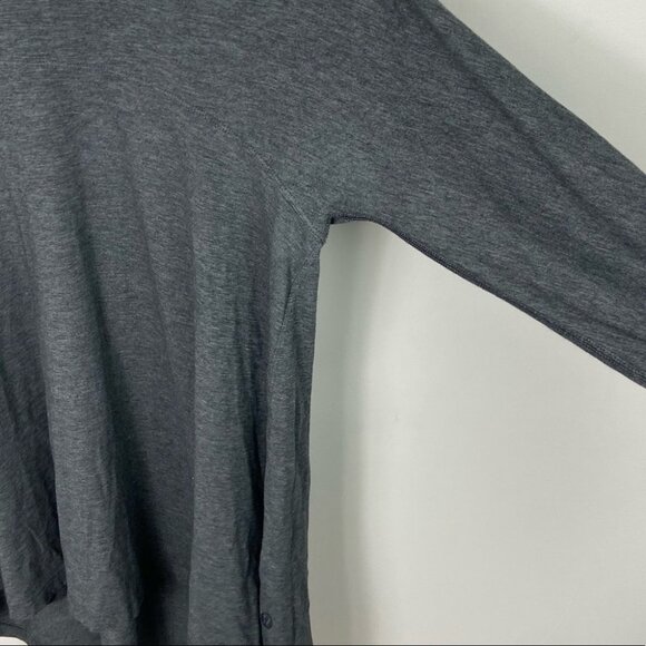Lululemon Acadian Long Sleeve Top Heathered Pitch Grey‎ Size 4 Pima Cotton Tee - Picture 5 of 10